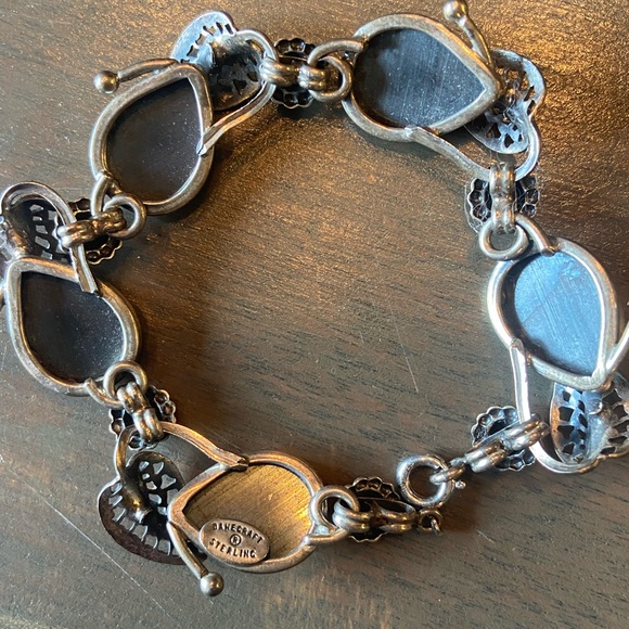 Vintage Danecraft Sterling Silver and Hematite Bracelet - Picture 2 of 4